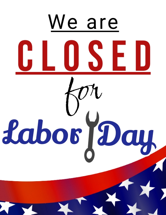 Closed for labor day Flyer (US Letter) template
