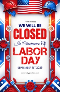 Closed For Labor Day Template Tabloid