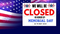 closed for memorial day Ekran reklamowy (16:9) template