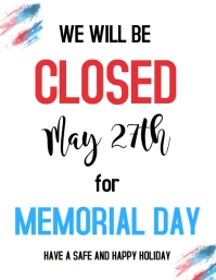 Closed for Memorial Day SIGN Iflaya (Incwadi ye-US) template