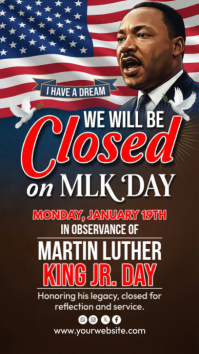 Closed For Mlk Day Instagram-Story template