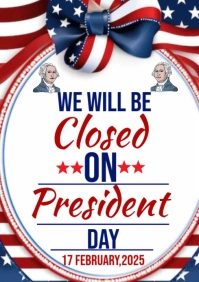 Closed for president day of USA 2025 A4 template