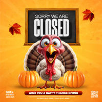 closed for thanksgiving Instagram Post template