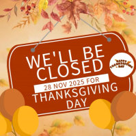 closed for thanksgiving shop sign design template Isikwele (1:1)