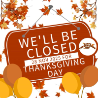 closed for thanksgiving shop sign design template Isikwele (1:1)