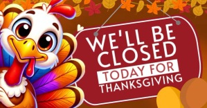 Closed For Thanksgiving Sign Facebook Image Template Obraz udostępniany na Facebooku