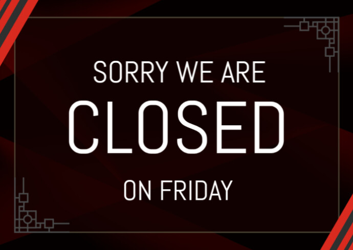 Closed for the day Postcard template