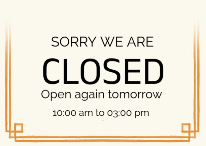 Closed for the day Postcard template