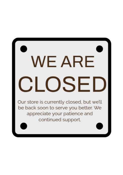 Closed for the day A4 template