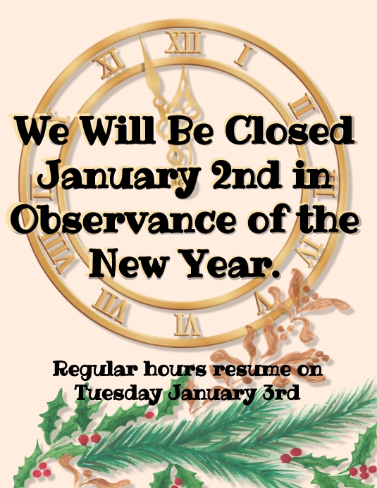 Closed Jan 2 Template PosterMyWall