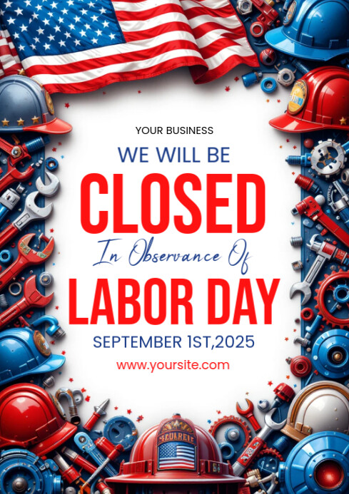 Closed Labor Day A4 template