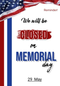 Closed Memorial day A1 template