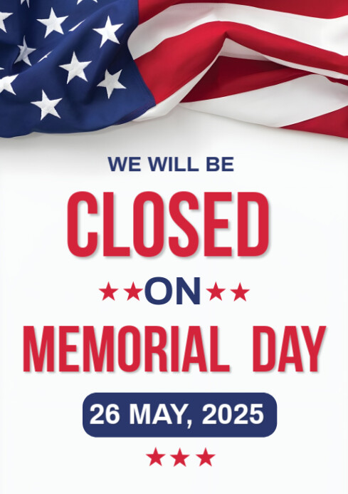 closed memorial day A4 template