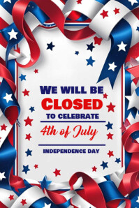Closed on 4th of July independence day template 2025 Poster