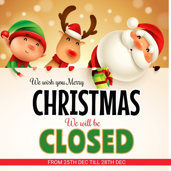 closed on christmas Instagram Post template