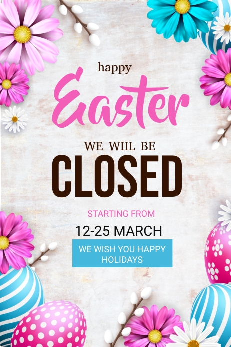 Closed on easter Template | PosterMyWall