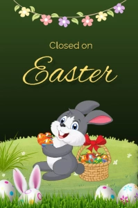 CLosed on Easter Grafica Pinterest template