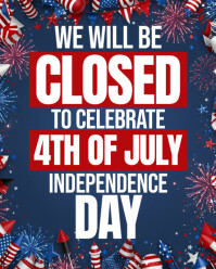 Closed on Independence Day Instagram Portrait template