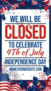 Closed on Independence Day Instagram Story template
