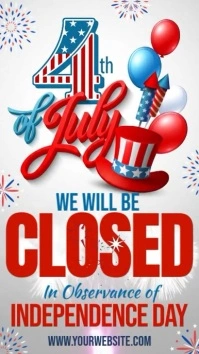Closed on Independence Day Instagram Story template