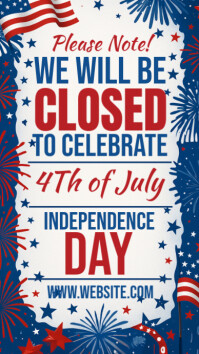 Closed on Independence Day เรื่องราวบน Instagram template