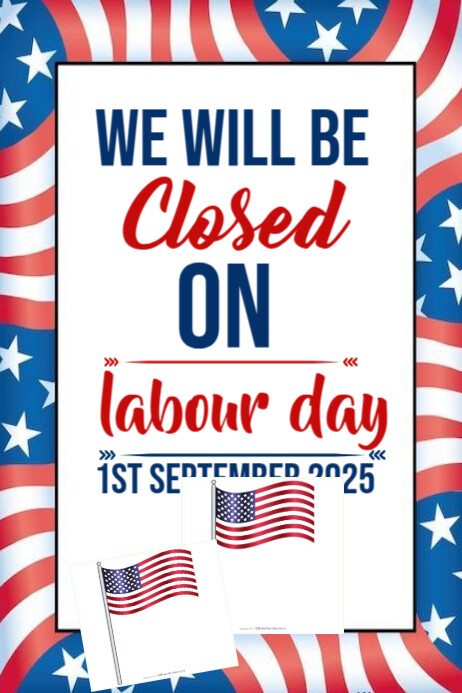Closed on labor day 2025 海报 template