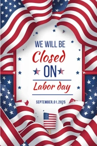 Closed on Labor day template 2025 Póster