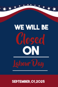 Closed on Labour day template 2025 Plakat