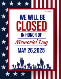 Closed On Memorial Day Template 2025 Iflaya (Incwadi ye-US)