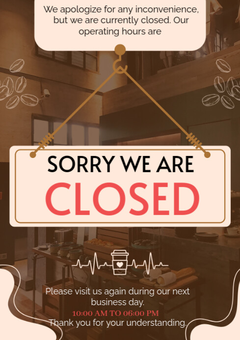 Closed on Monday A4 template