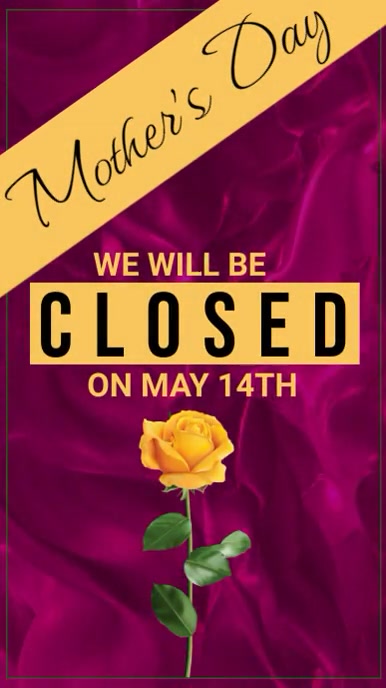 closed on mother's day Template | PosterMyWall