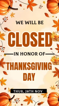closed on thanksgiving Template Instagram-Story