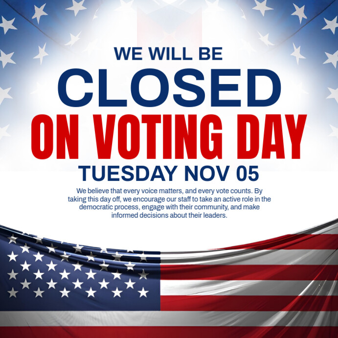 closed on voting day Instagram Post template