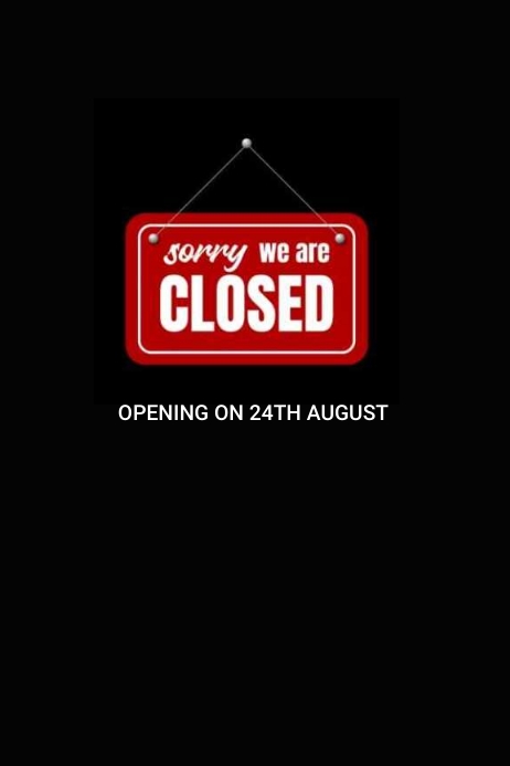 Closed Poster Sign Template PosterMyWall