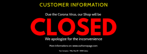 Hitam Temporary Closure Notice Facebook-coverfoto Template