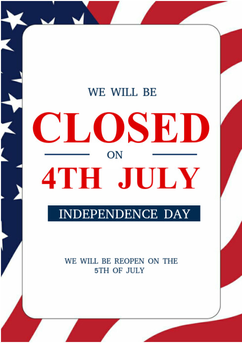 Closed sign A4 template