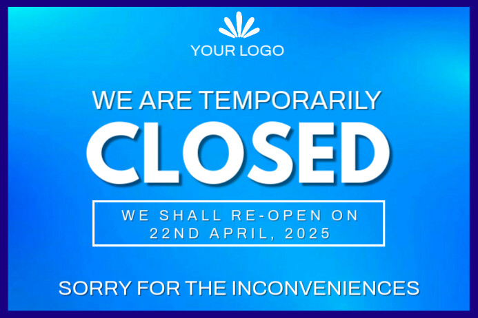 Closed business sign 海报 template