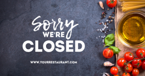 Closed Sign Temporarily Closed Banner Header ภาพที่แชร์บน Facebook template