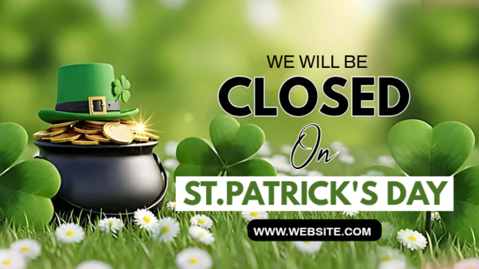 closed st patrick's day 2026 Template | PosterMyWall