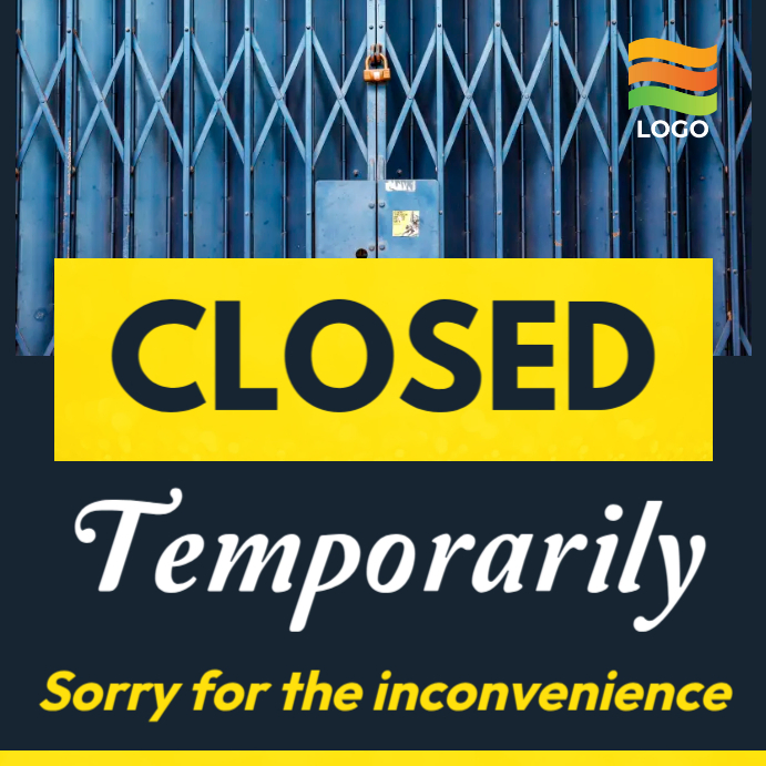 closed temporarily Instagram-opslag template