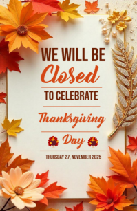 Closed to Thanksgiving template 2025 小报