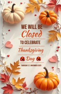 Closed to Thanksgiving template 2025 小报