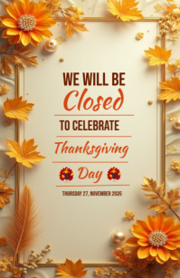 Closed to Thanksgiving template 2025 小报