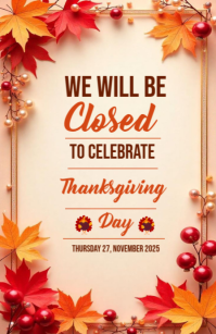 Closed to Thanksgiving template 2025 小报