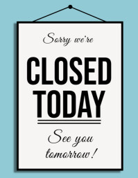 Closed Today Flyer (us Letter) Volante (Carta US) template