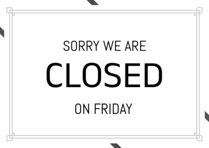 Closed until further notice Postcard template