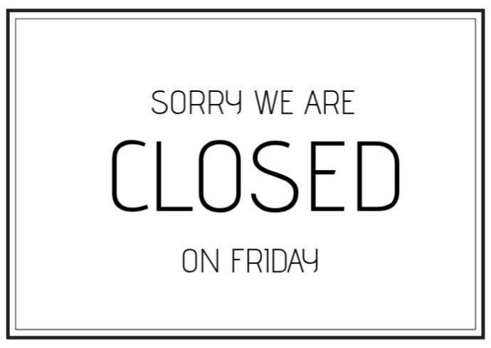 Closed until further notice Postcard template