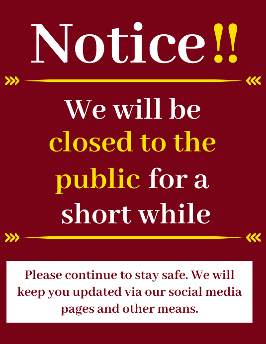 Closure Notice Template PosterMyWall