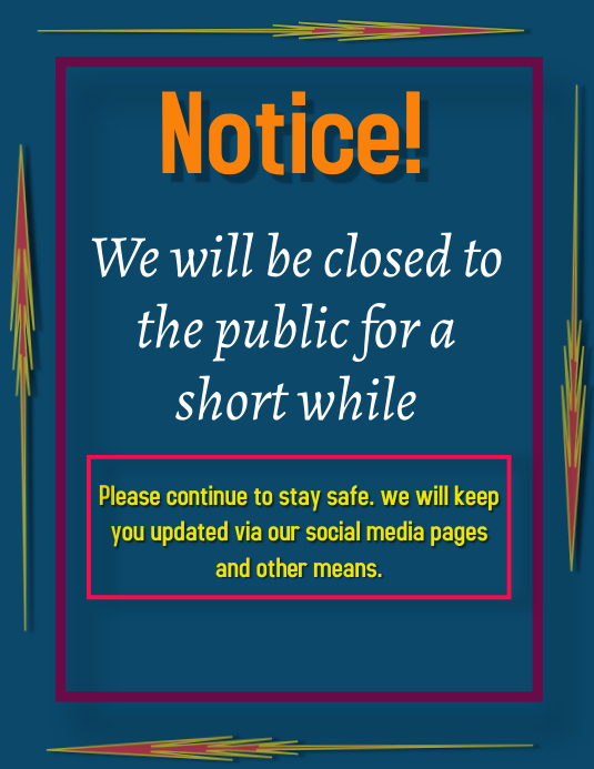 Copy of Closure notice template | PosterMyWall
