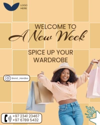 Cloth brand design Instagram Portrait template